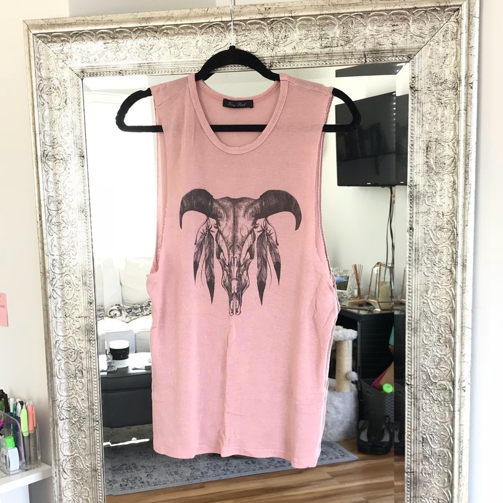 Rose cut off sleeveless top